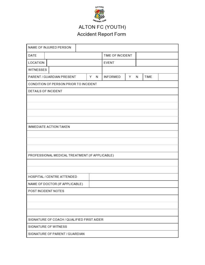 Accident Report Forms Car Work Injury More Templatearchive