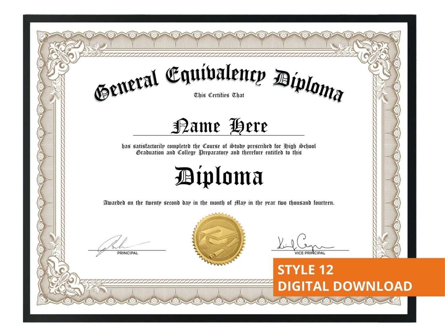 Editable Ged Diploma Fake Ged Diploma Custom Ged Diploma Pertaining