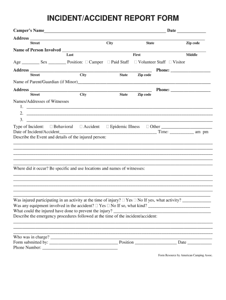 Incident Report Form Template Doc Rebeccachulew