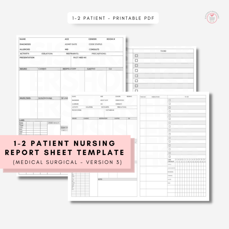 Med Surg Report Sheet Templates – Rebeccachulew.com