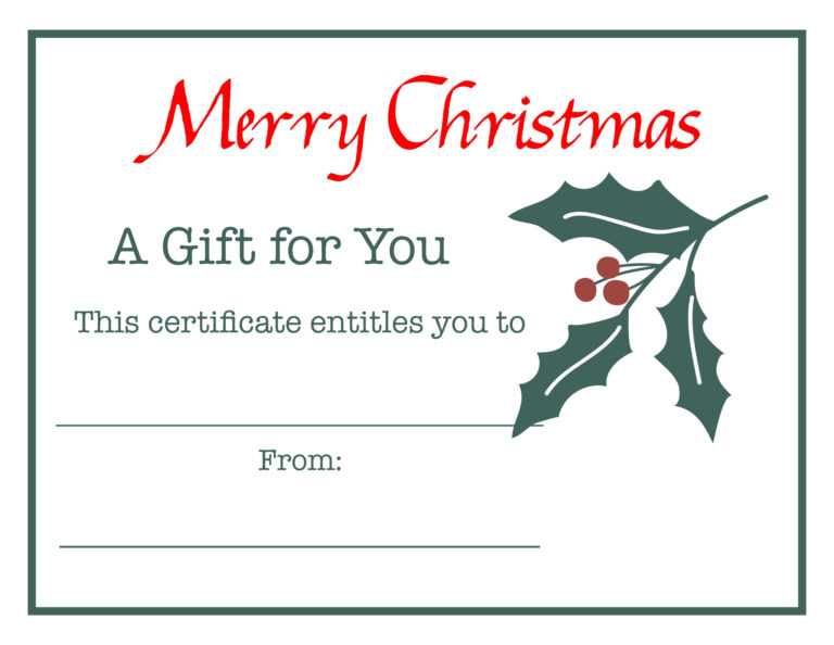 Homemade Christmas Gift Certificates Templates – Rebeccachulew.com