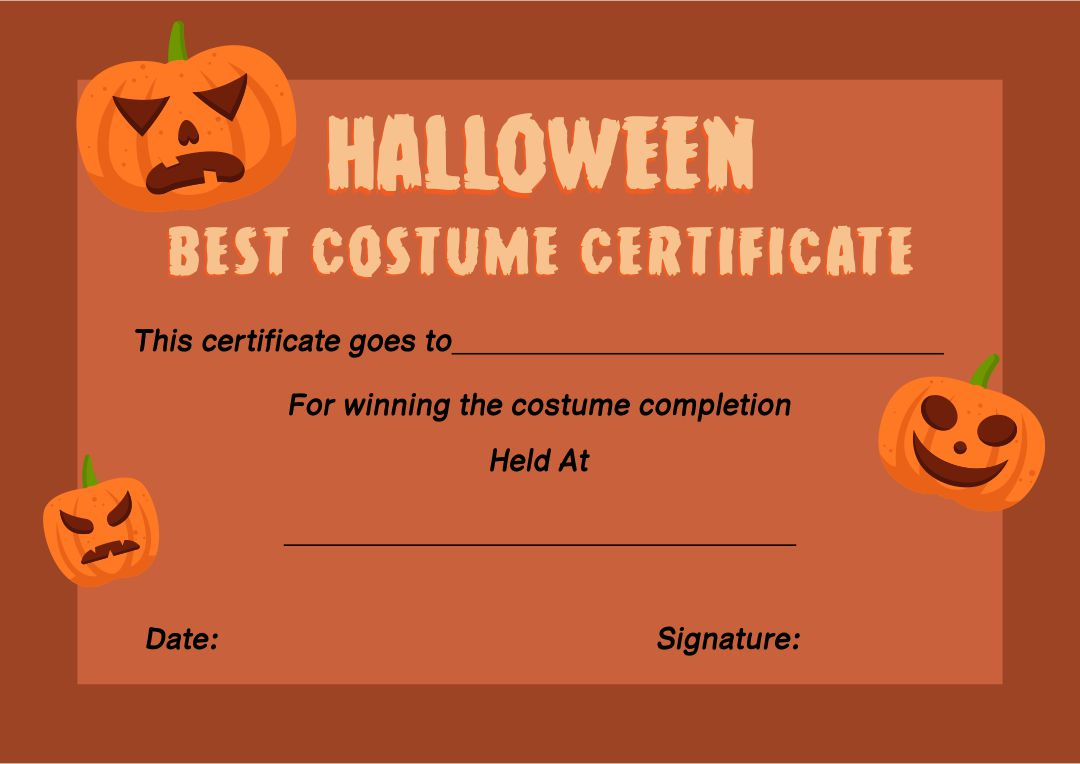 Halloween Certificate Template