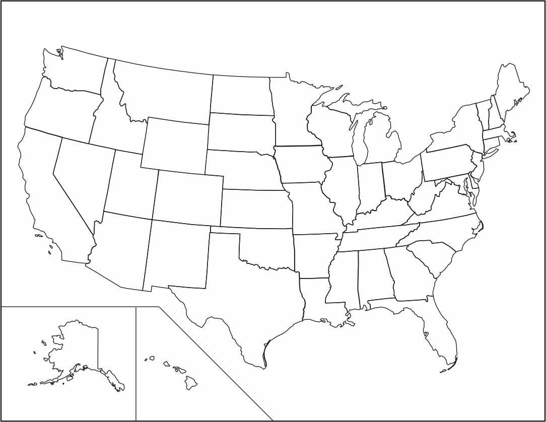 Blank Template Of The United States