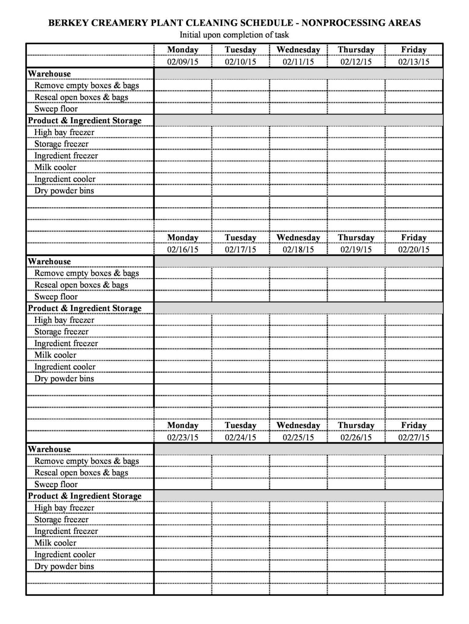 Cleaning Report Template