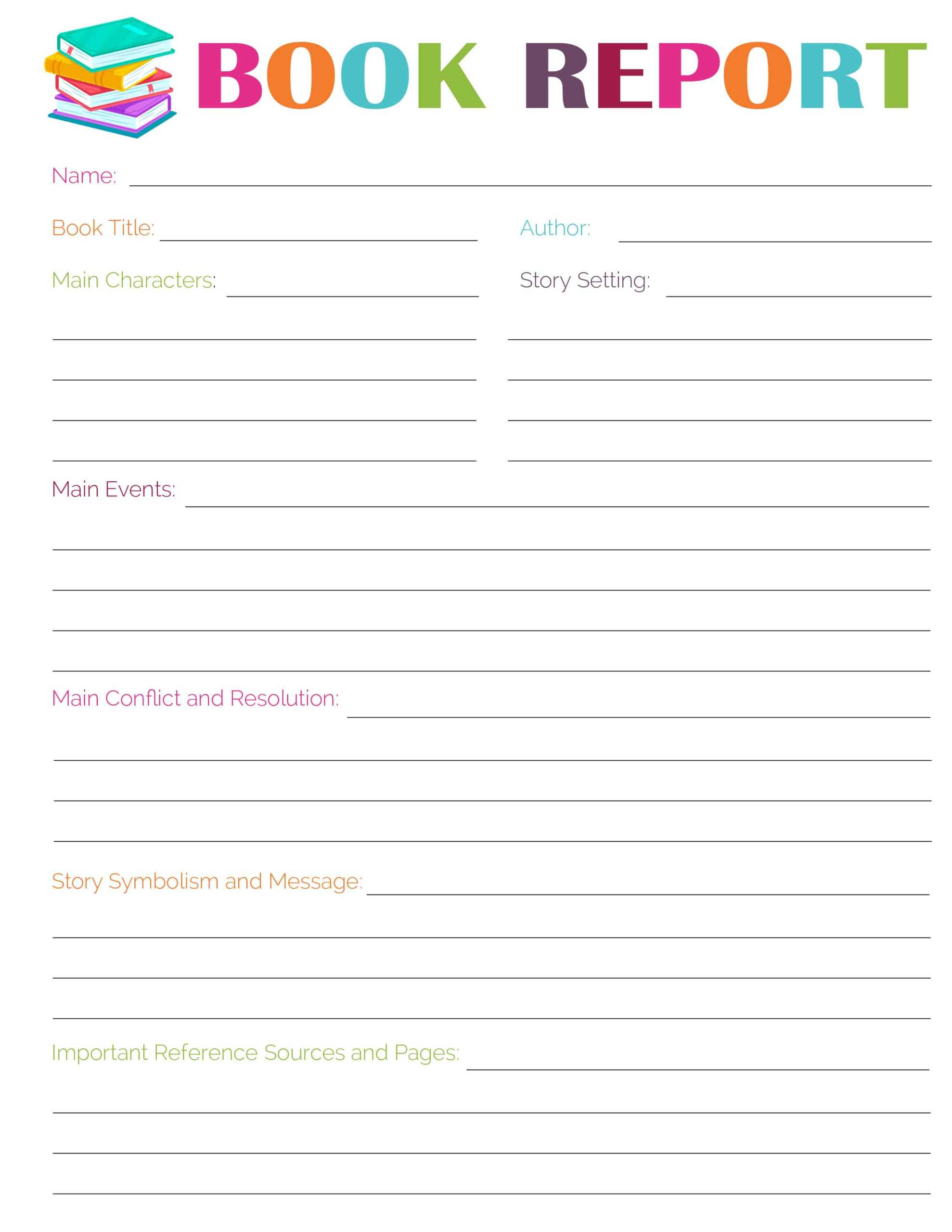 Sandwich Book Report Printable Template