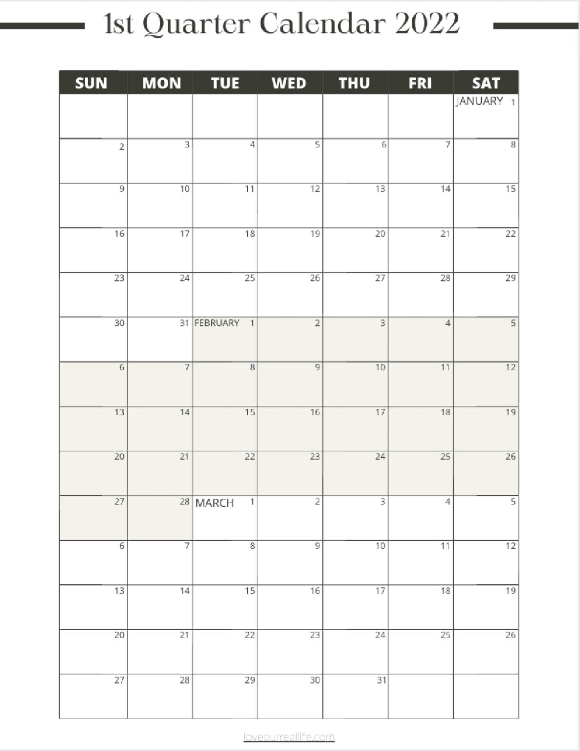 Month At A Glance Blank Calendar Template – Rebeccachulew.com