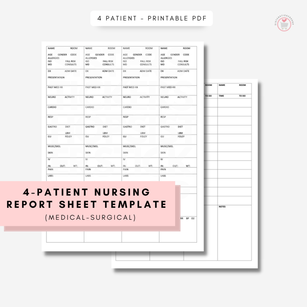 Med Surg Report Sheet Templates – Rebeccachulew.com