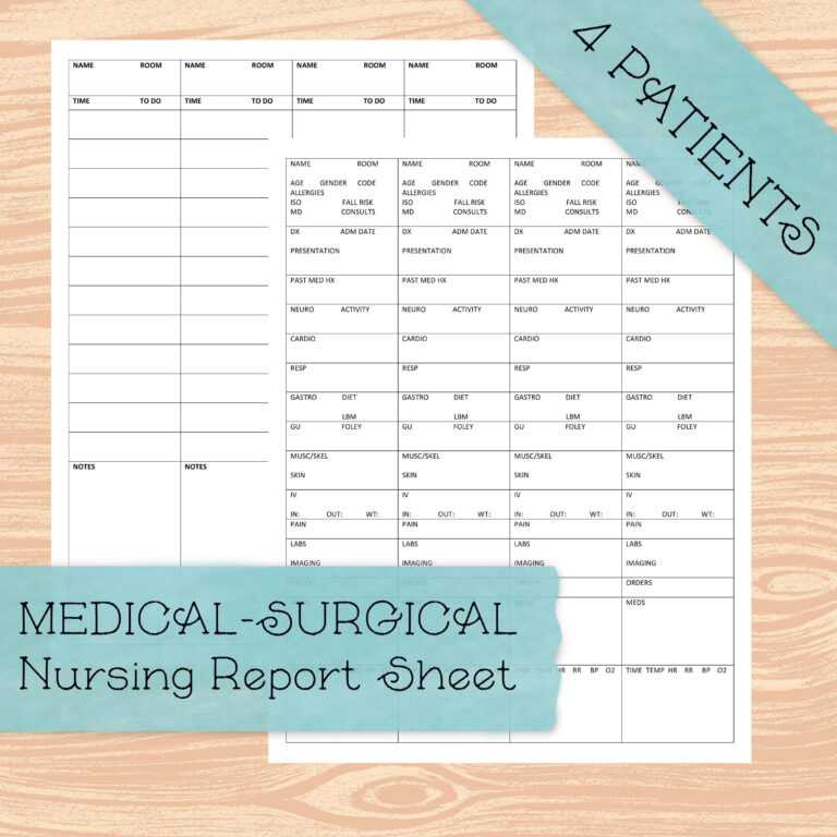 Med Surg Report Sheet Templates