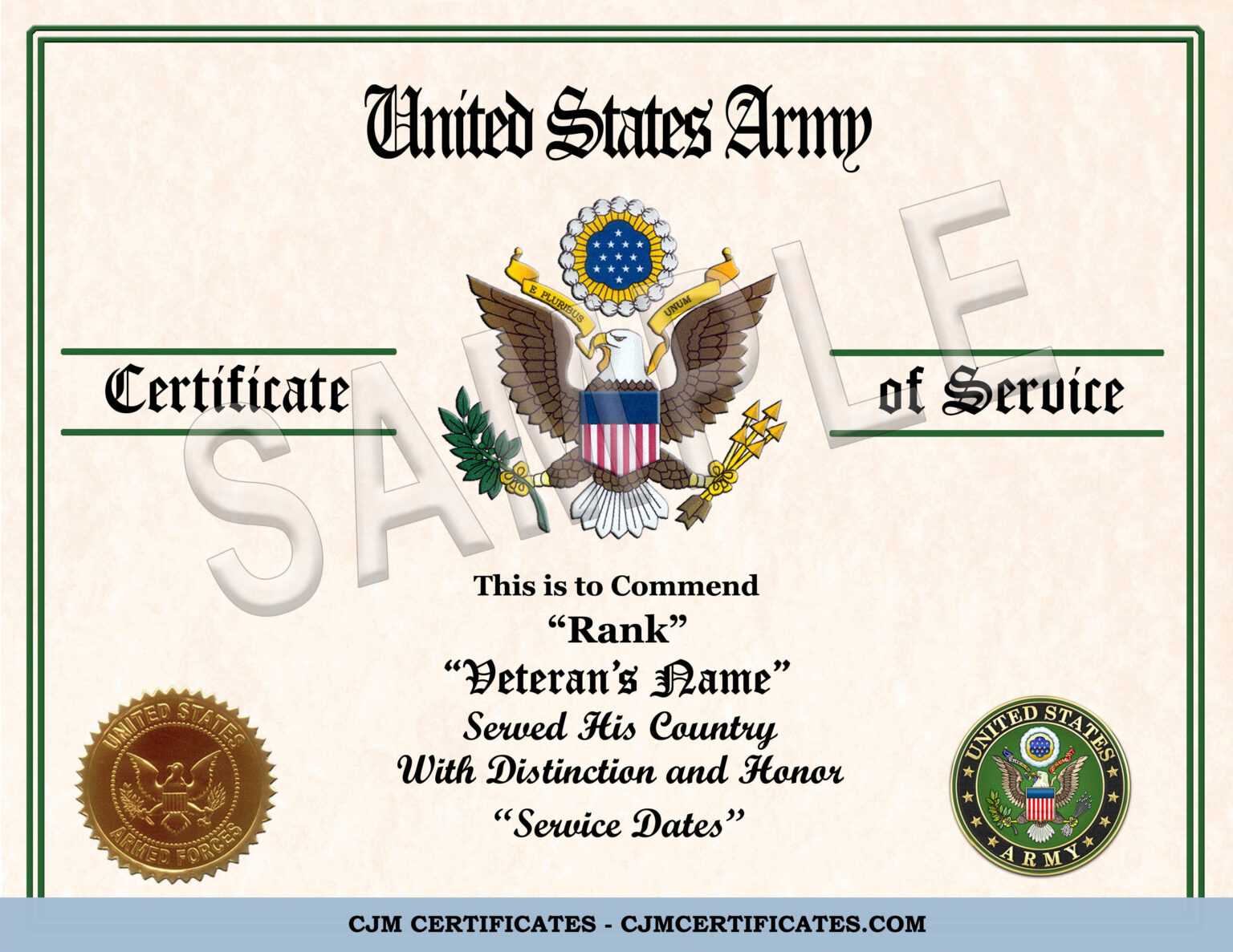 Army Certificate Of Service Pertaining To Army Certificate Of ...