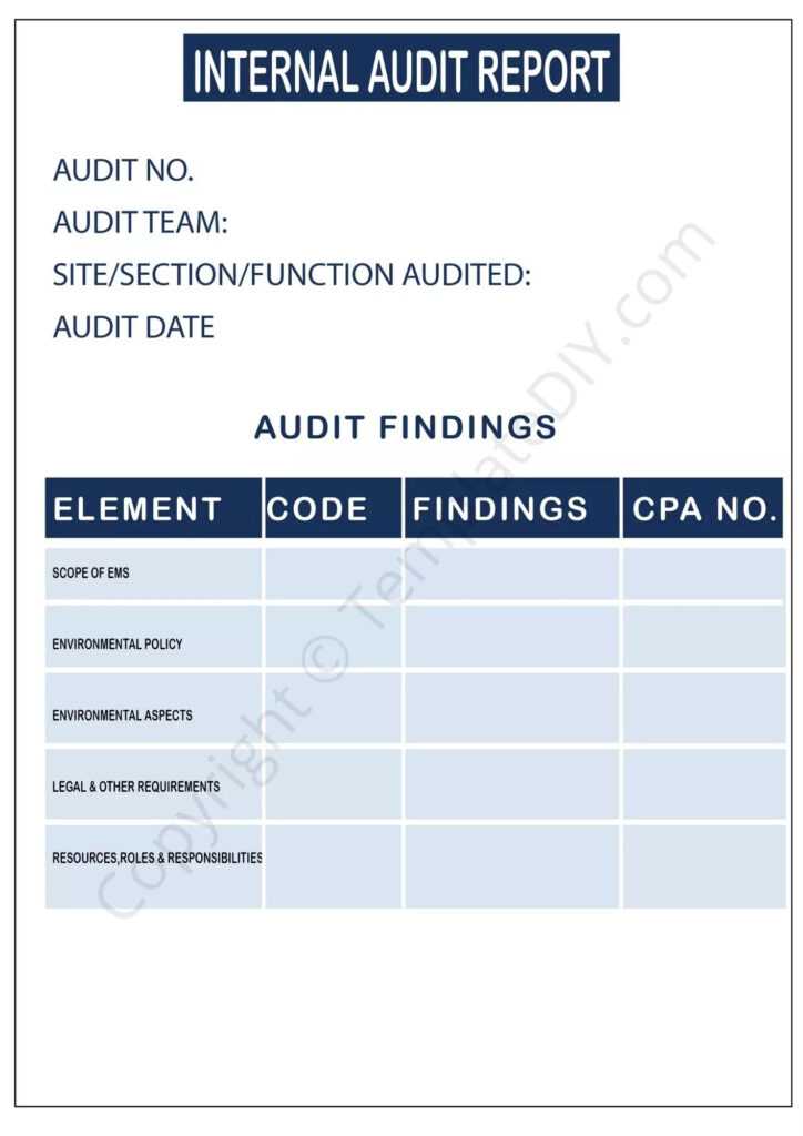 Audit Report Template Blank Printable [PDF, Excel & Word] In Security ...