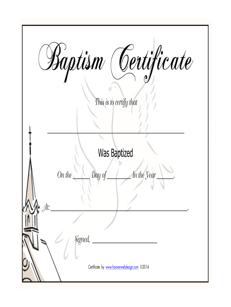 Baptism Certificate – Fill Online, Printable, Fillable, Blank For ...