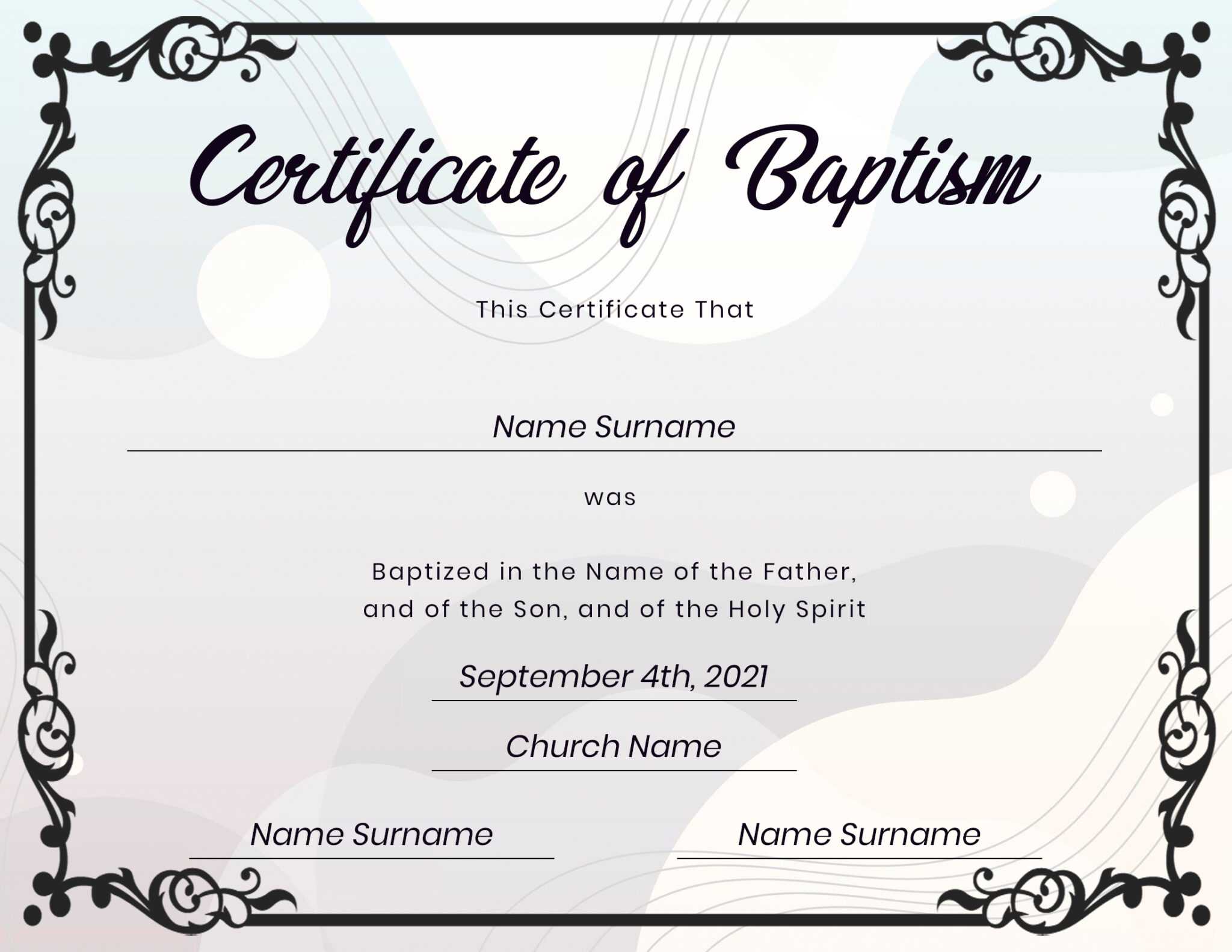 Baptismal Certificate: Free Baptism Certificate Templates Inside ...