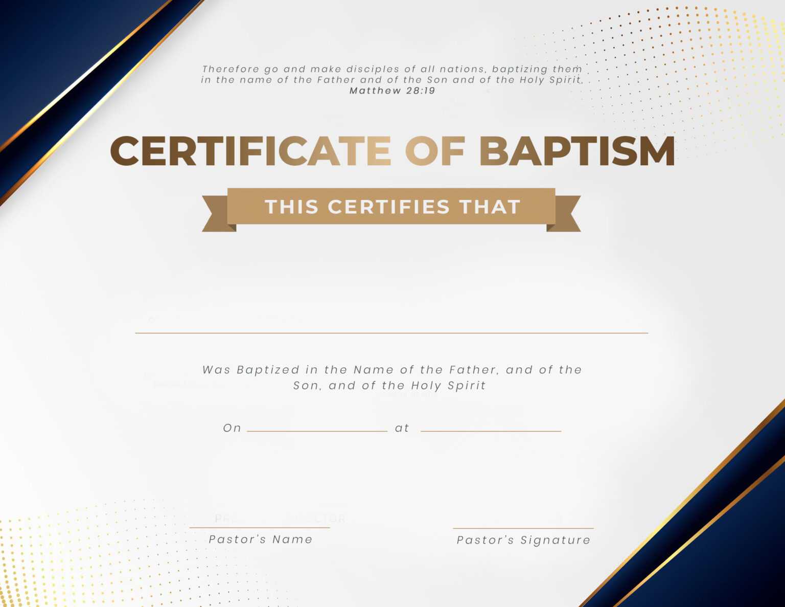 Baptismal Certificate: Free Baptism Certificate Templates Within ...