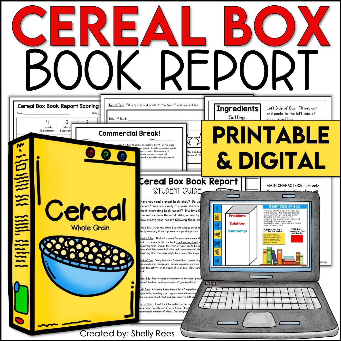 Book Report Cereal Box Biography Rockin Resources With Cereal Box