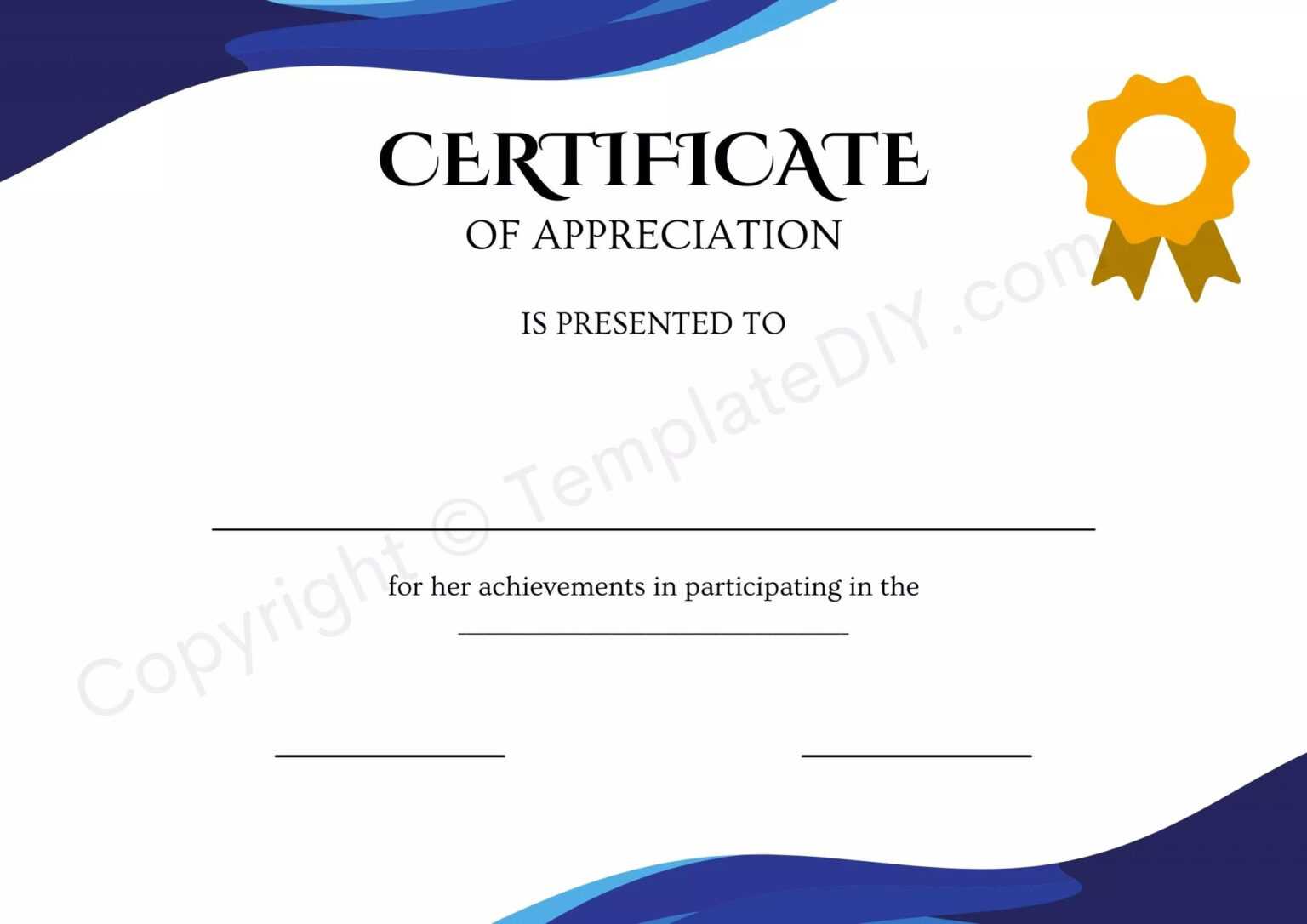 Certificates Of Appreciation Template – Rebeccachulew.com