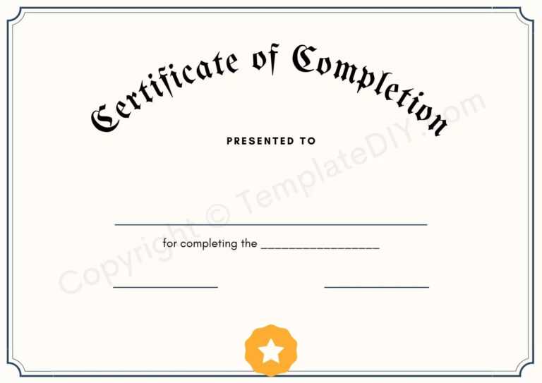 certificate of completion template free download pdf