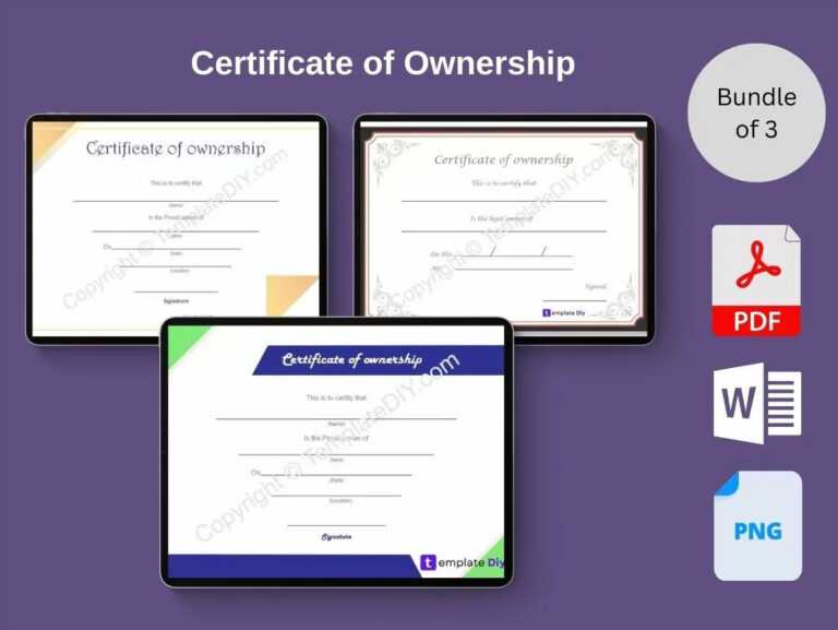 Certificate Of Ownership Blank Printable Template In PDF & Word ...