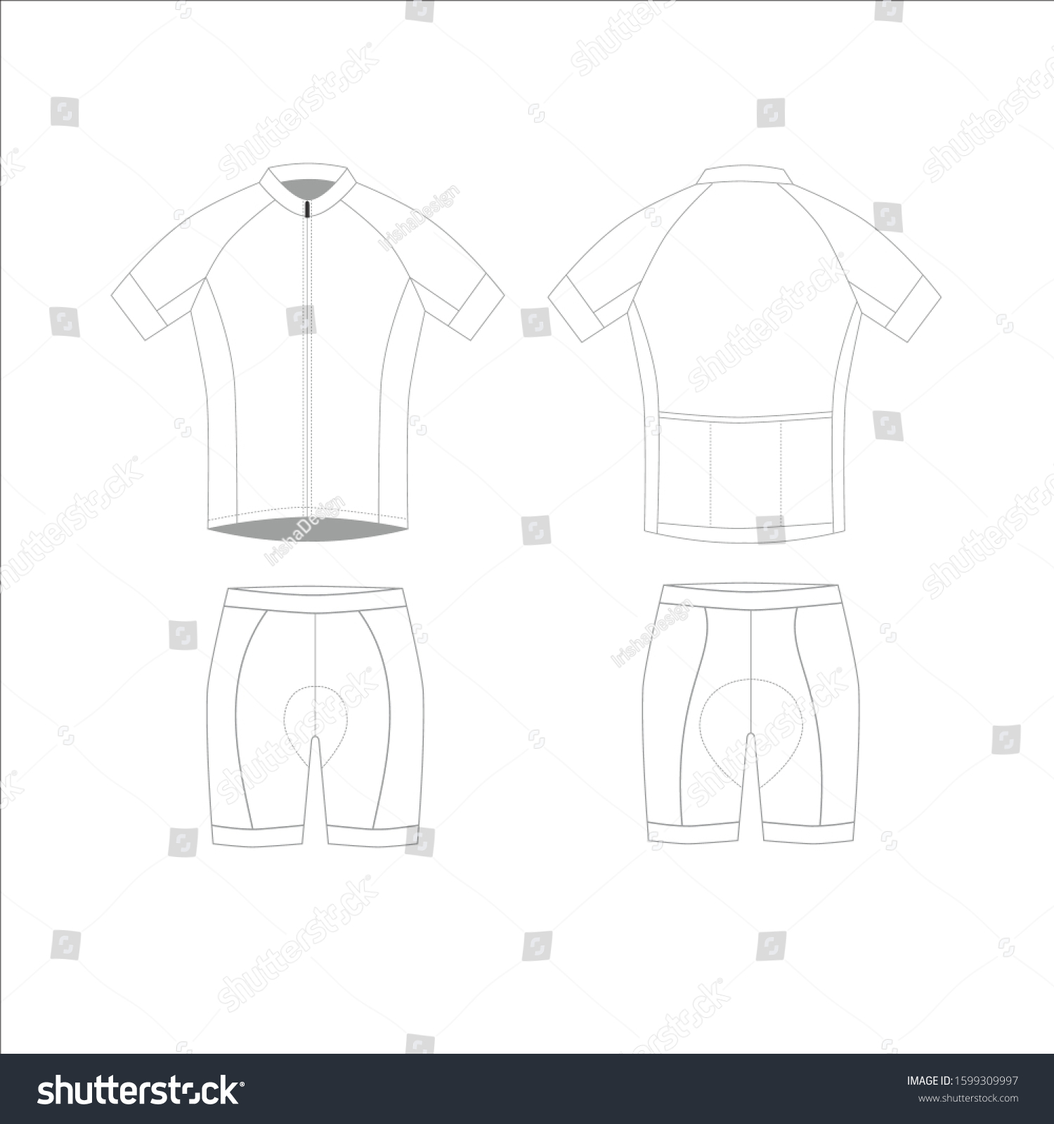 Blank Cycling Jersey Template