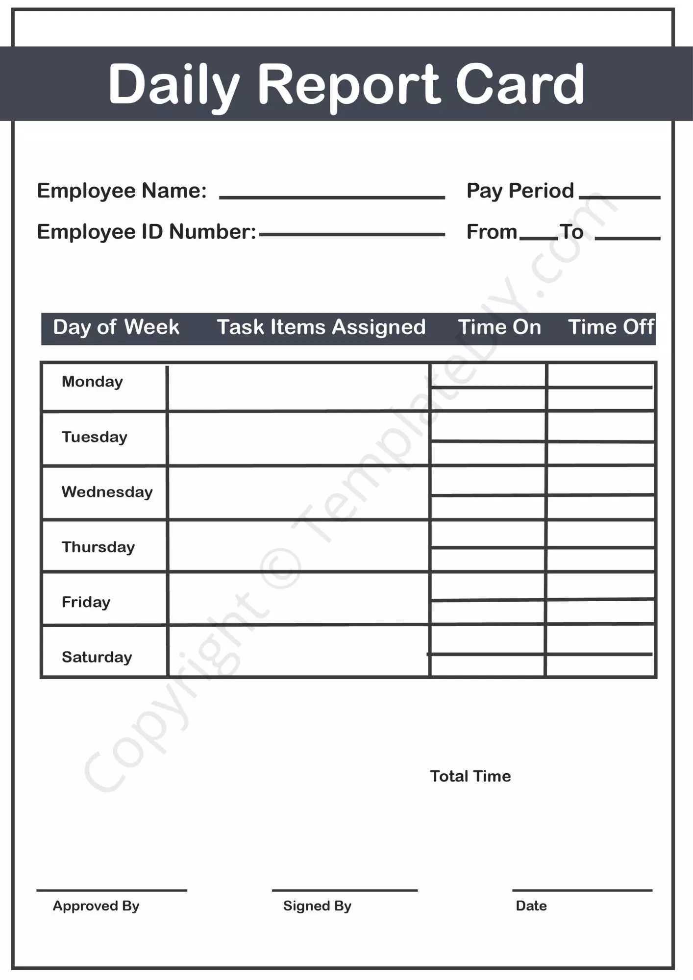 Daily Report Template Blank Printable PDF Excel Word Throughout 