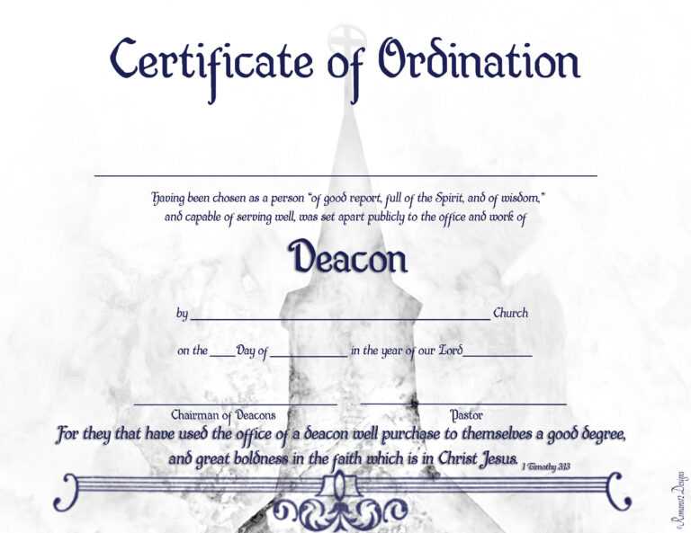 Deacon Ordination Certificate PDF Printable In Certificate Of ...