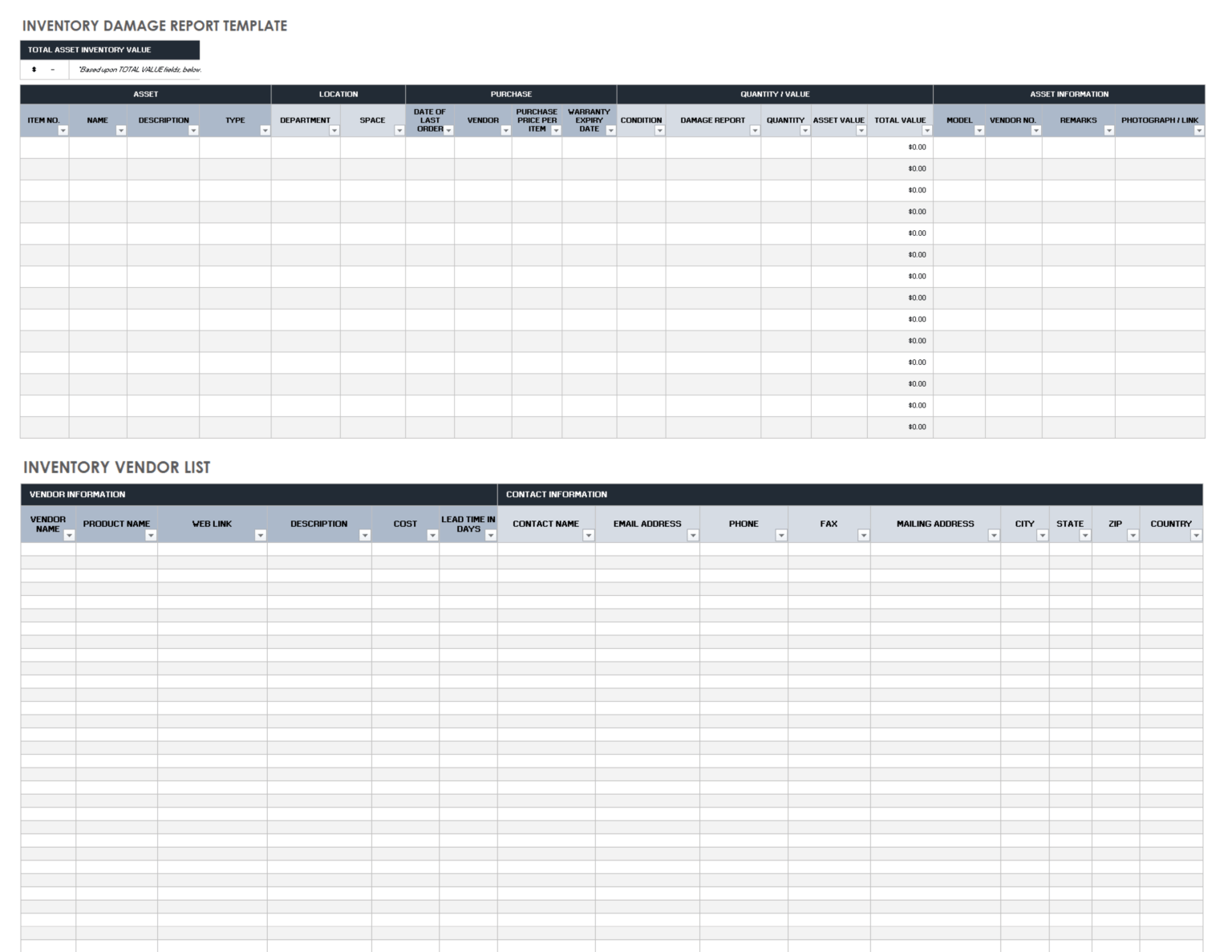 Download Free Inventory Report Templates Smartsheet Throughout Stock Report Template Excel 1485