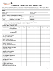 Equipment Inspection Form – Fill Online, Printable, Fillable For Daily ...