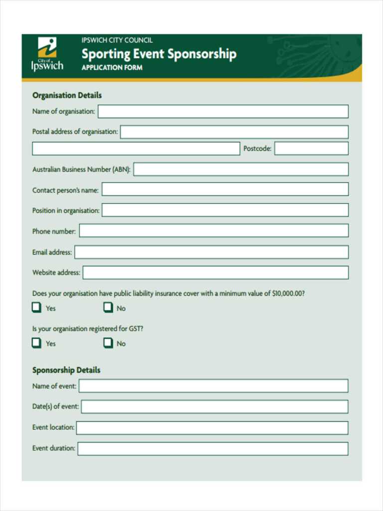 Free 10 Event Sponsorship Forms In Ms Word Pdf Pages Throughout Blank Sponsorship Form Template