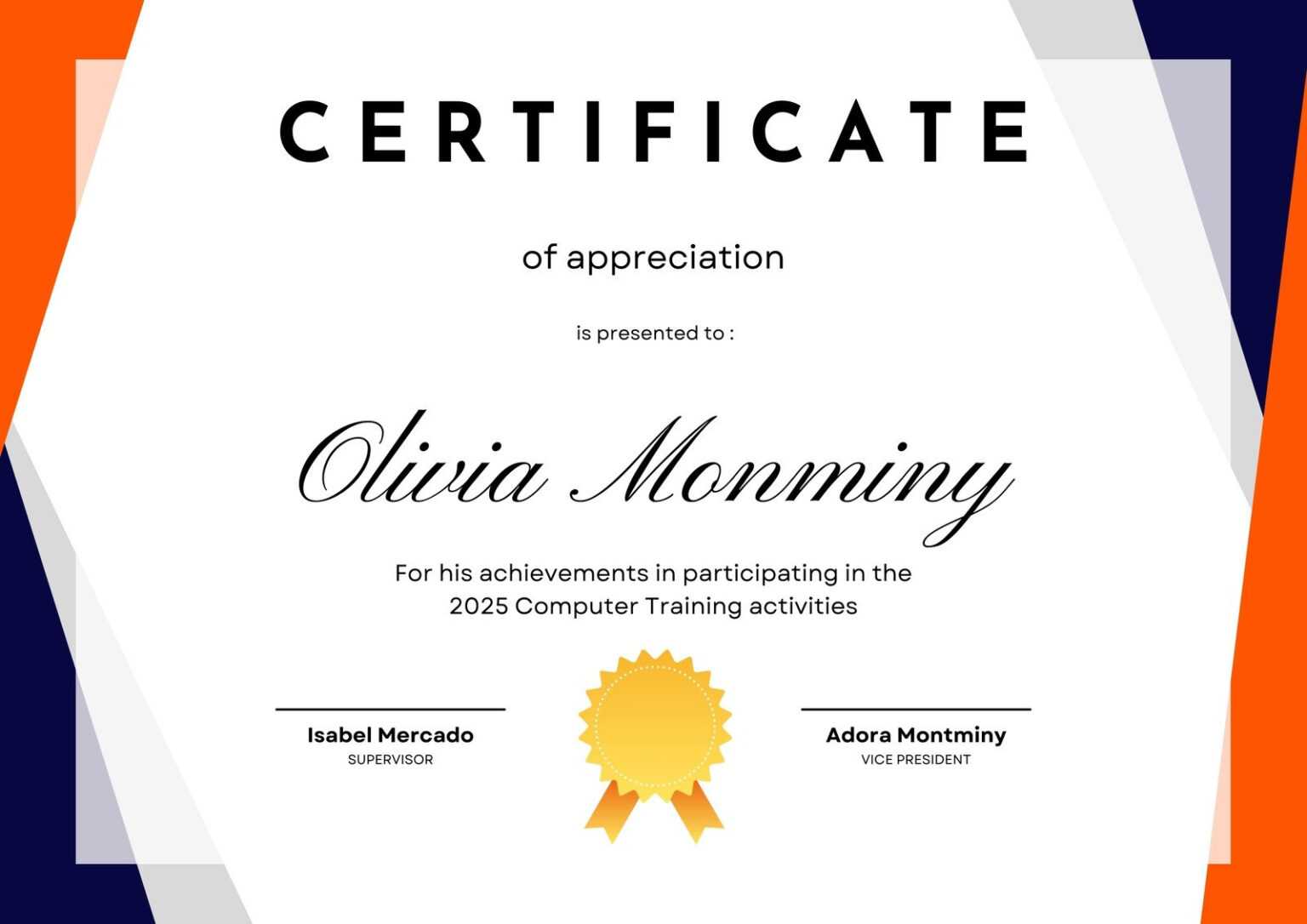 Free custom printable attendance certificate templates Canva Within ...