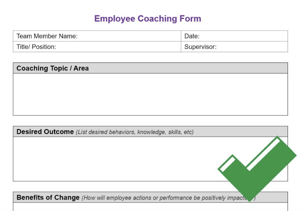 Free Employee Coaching Template Improve Employee Performance Within