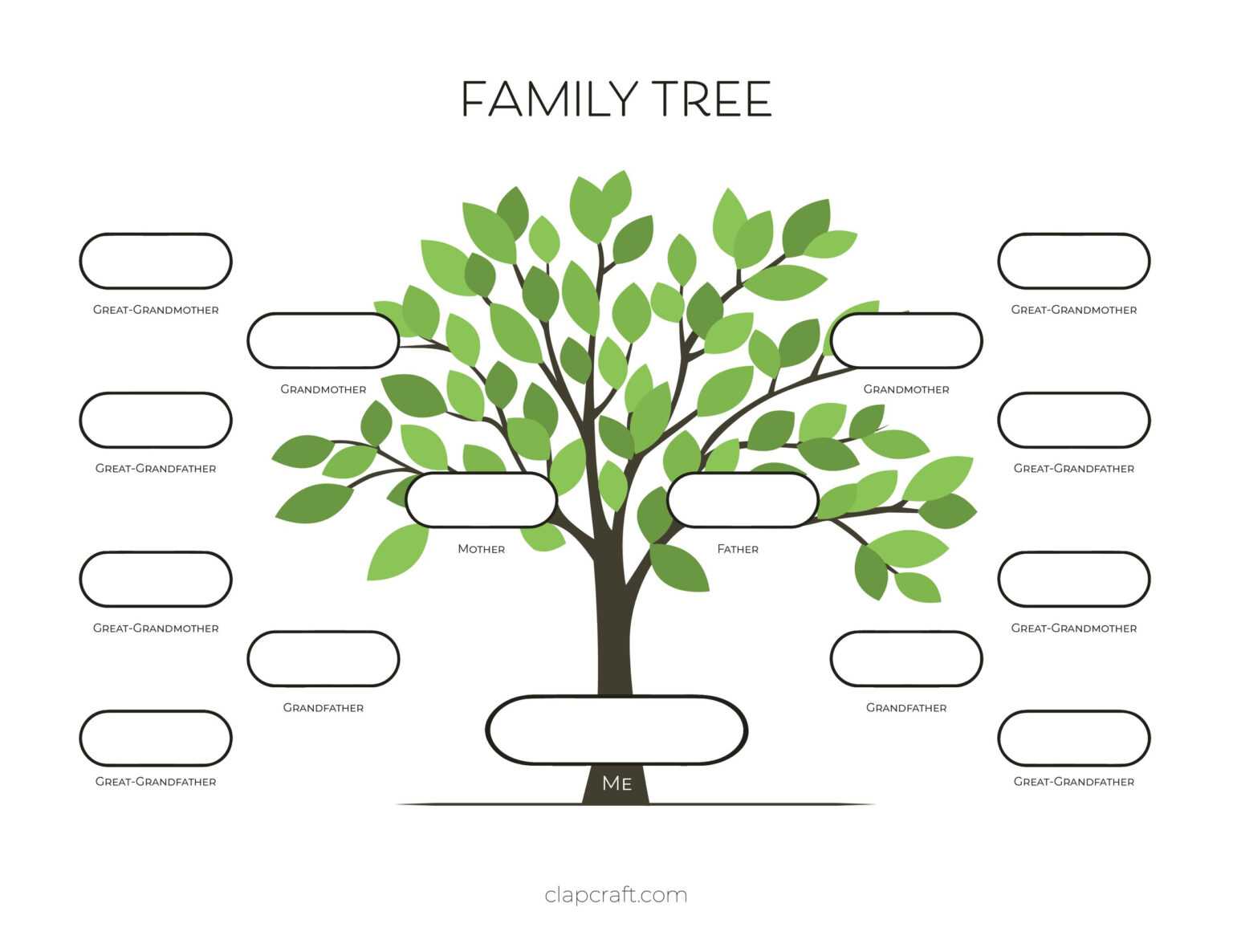 Free Family Tree Templates And Charts — ClapCraft In Fill In The Blank ...