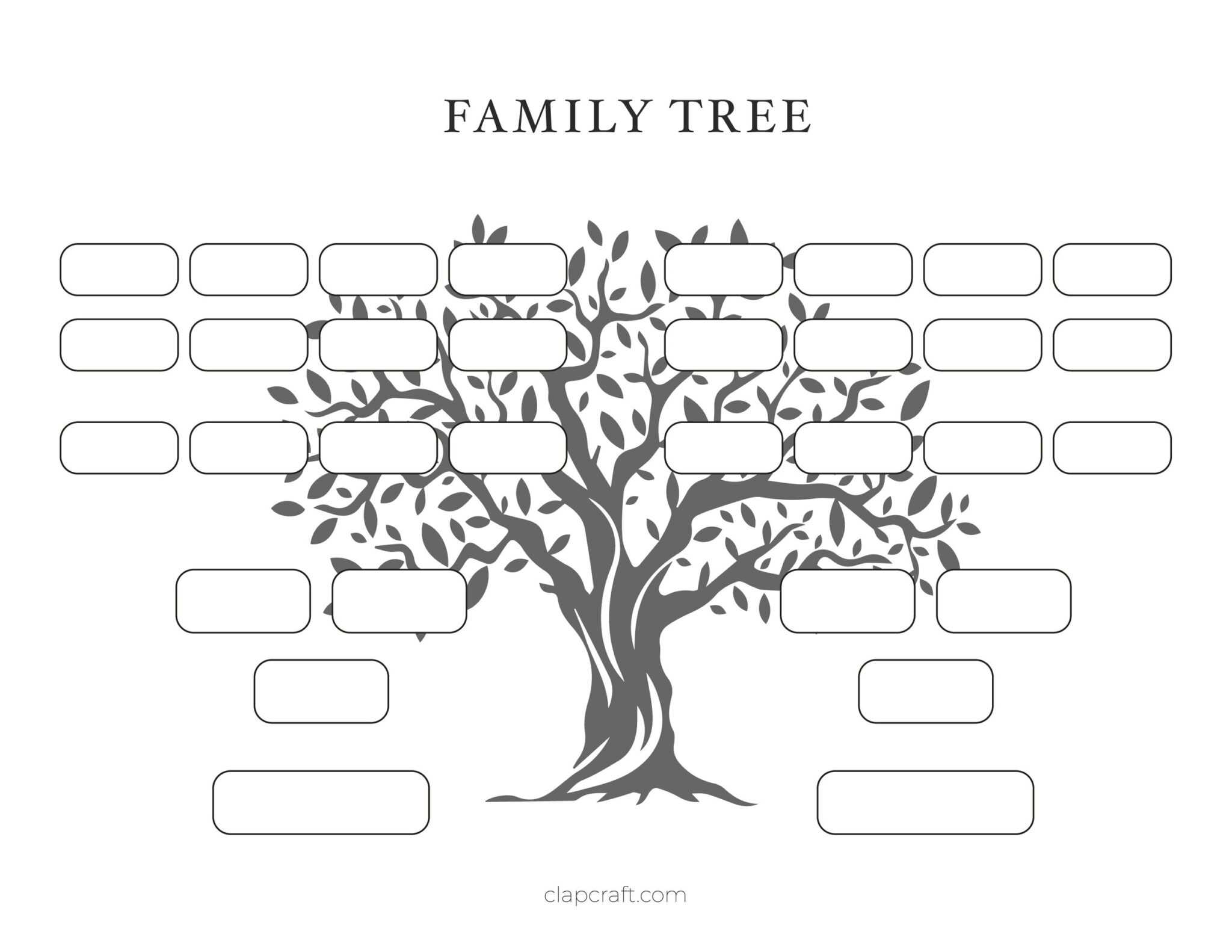 Free Family Tree Templates and Charts — ClapCraft Within Fill In The ...