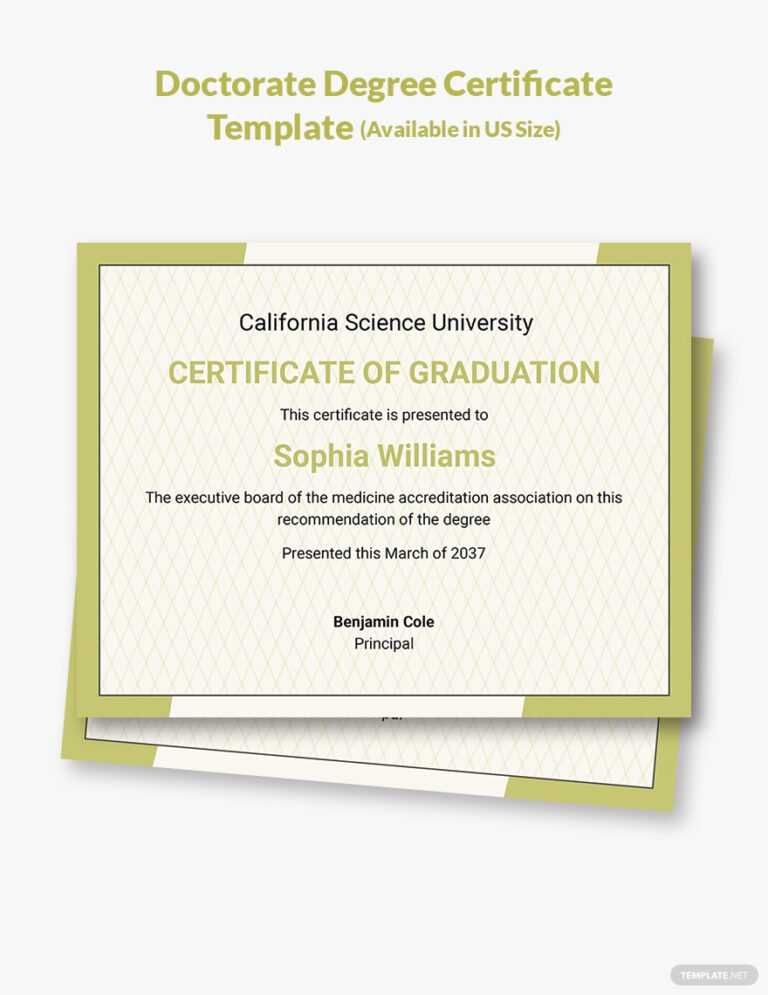 Free Free PHD Degree Certificate Template – Word Template