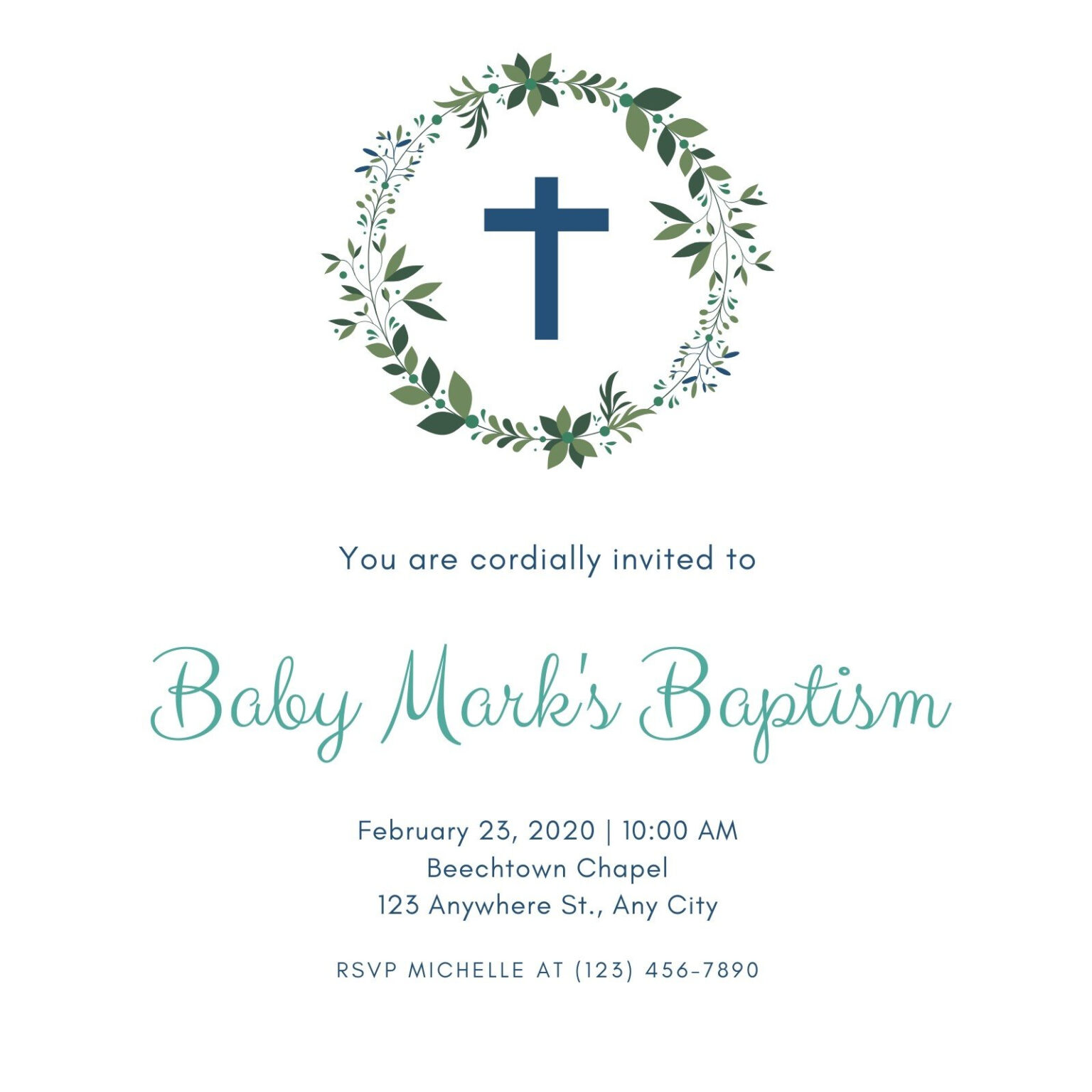 Free Printable, Customizable Baptism Invitation Templates Canva Inside ...