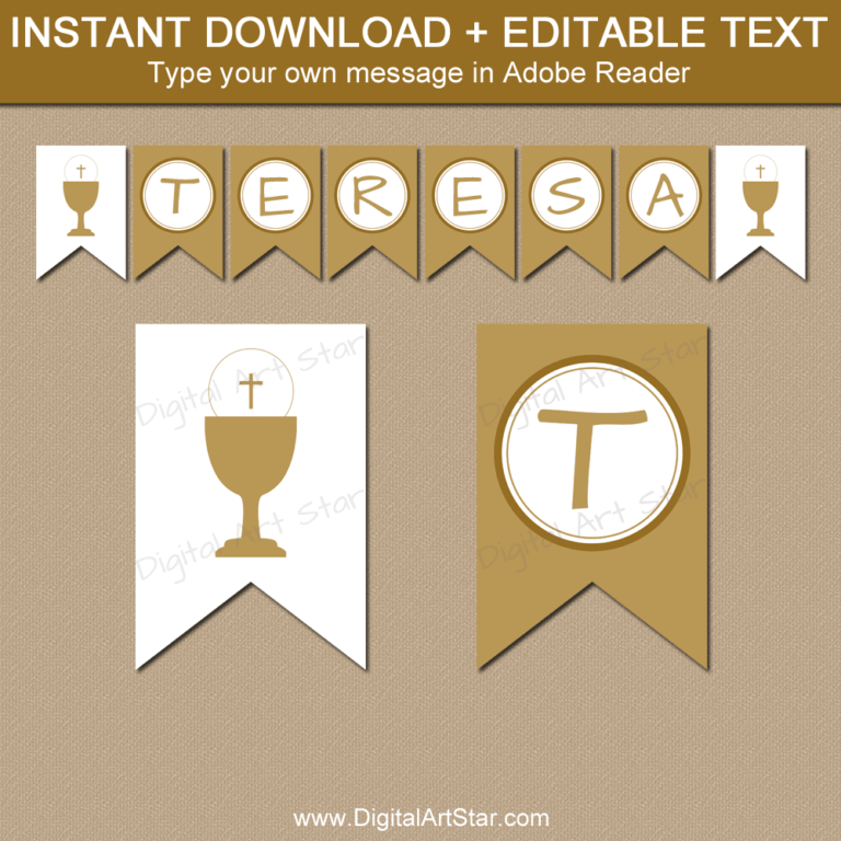 Free Printable First Communion Banner Templates