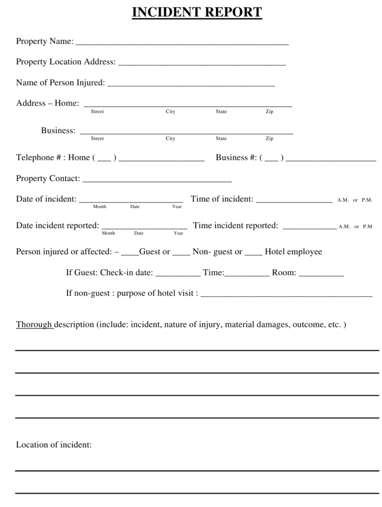 Incident Report Form Download Printable PDF Templateroller Inside ...