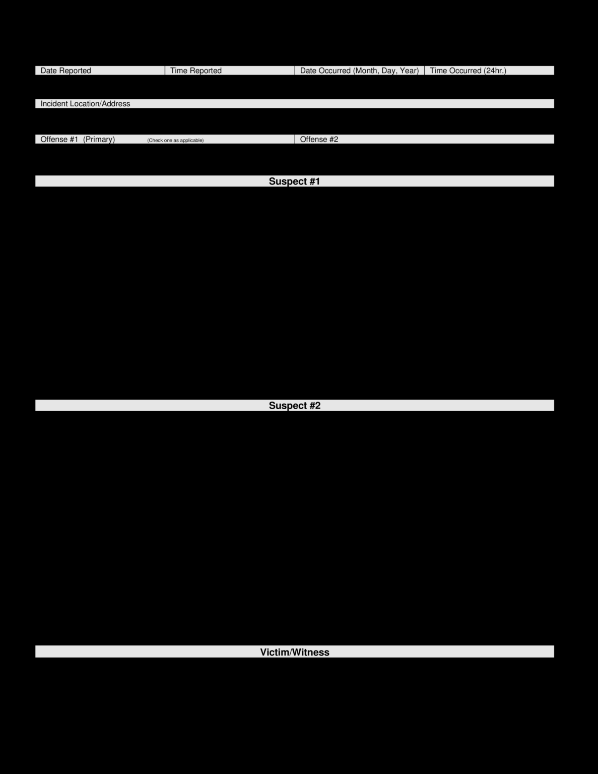 Kostenloses Police Incident Report In Police Incident Report Template ...