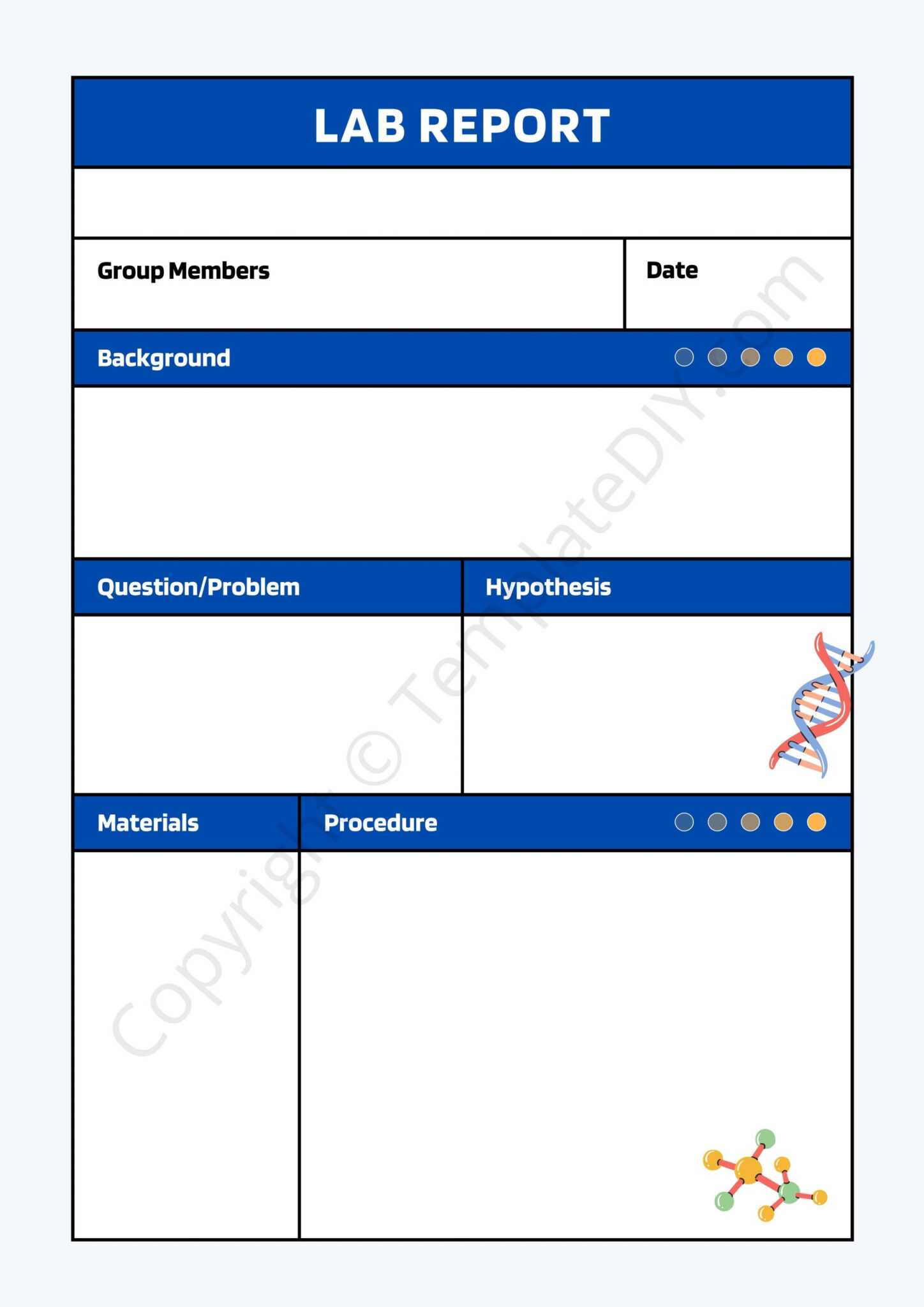 Lab Report Template Blank Printable Pdf Excel And Word In Biology Lab Report Template 7731