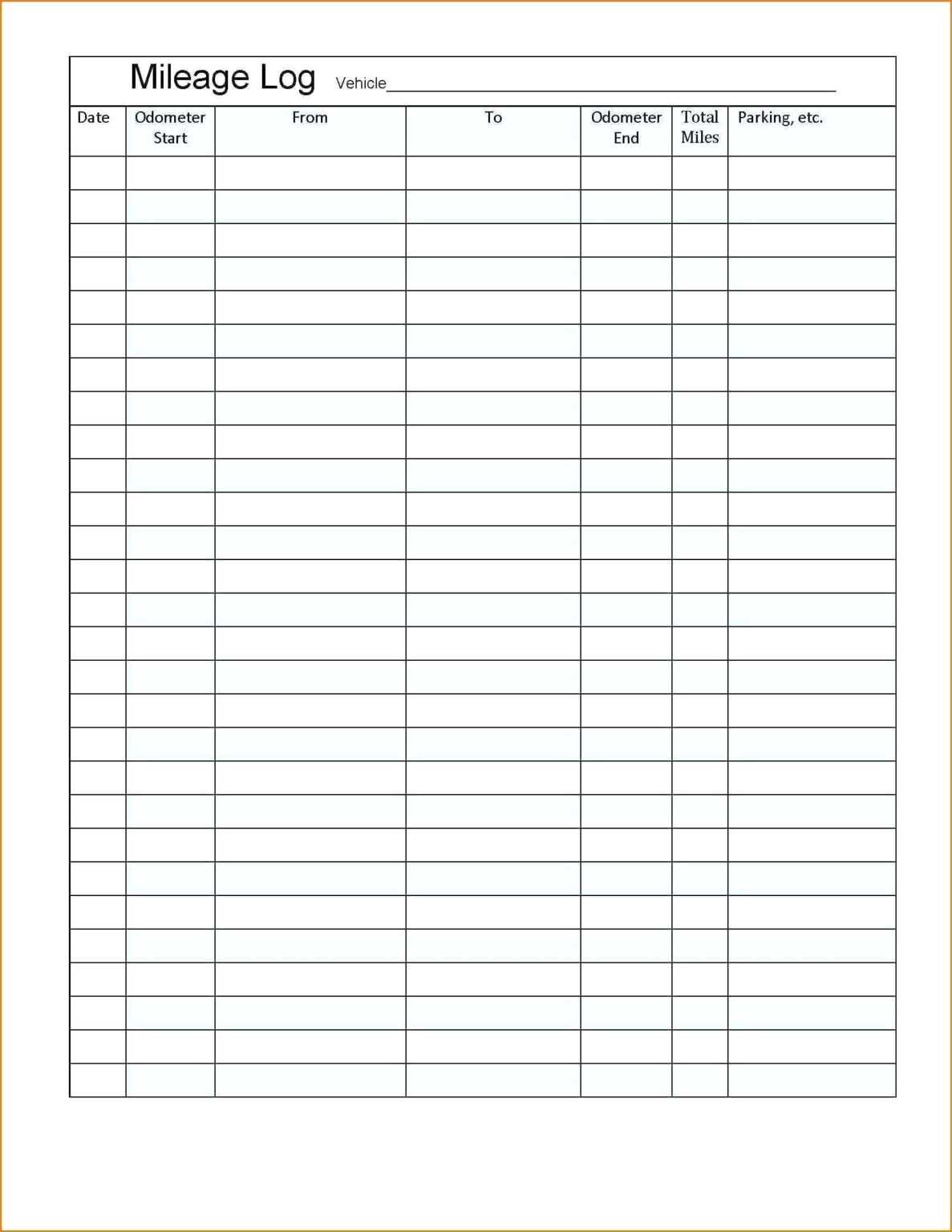 Mileage Report Template