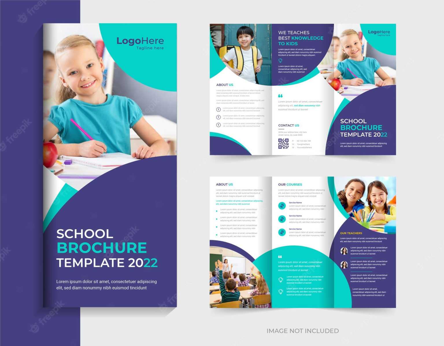 Premium Vector School Education Tri Fold Brochure Design Pertaining To ...