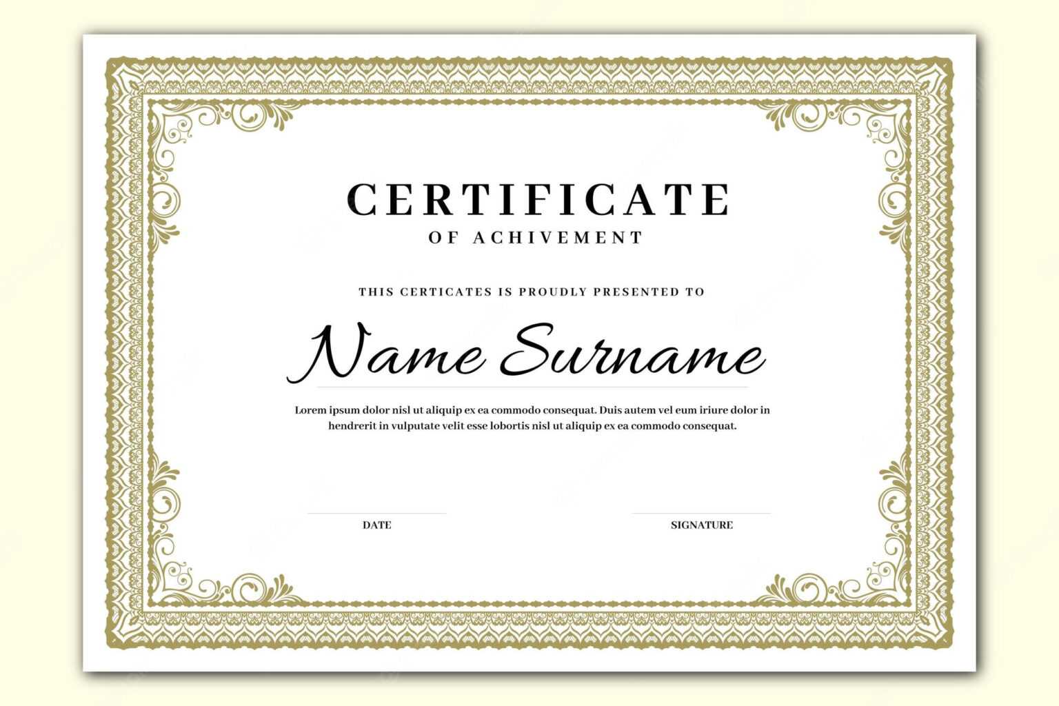 Certificate Border Design Templates