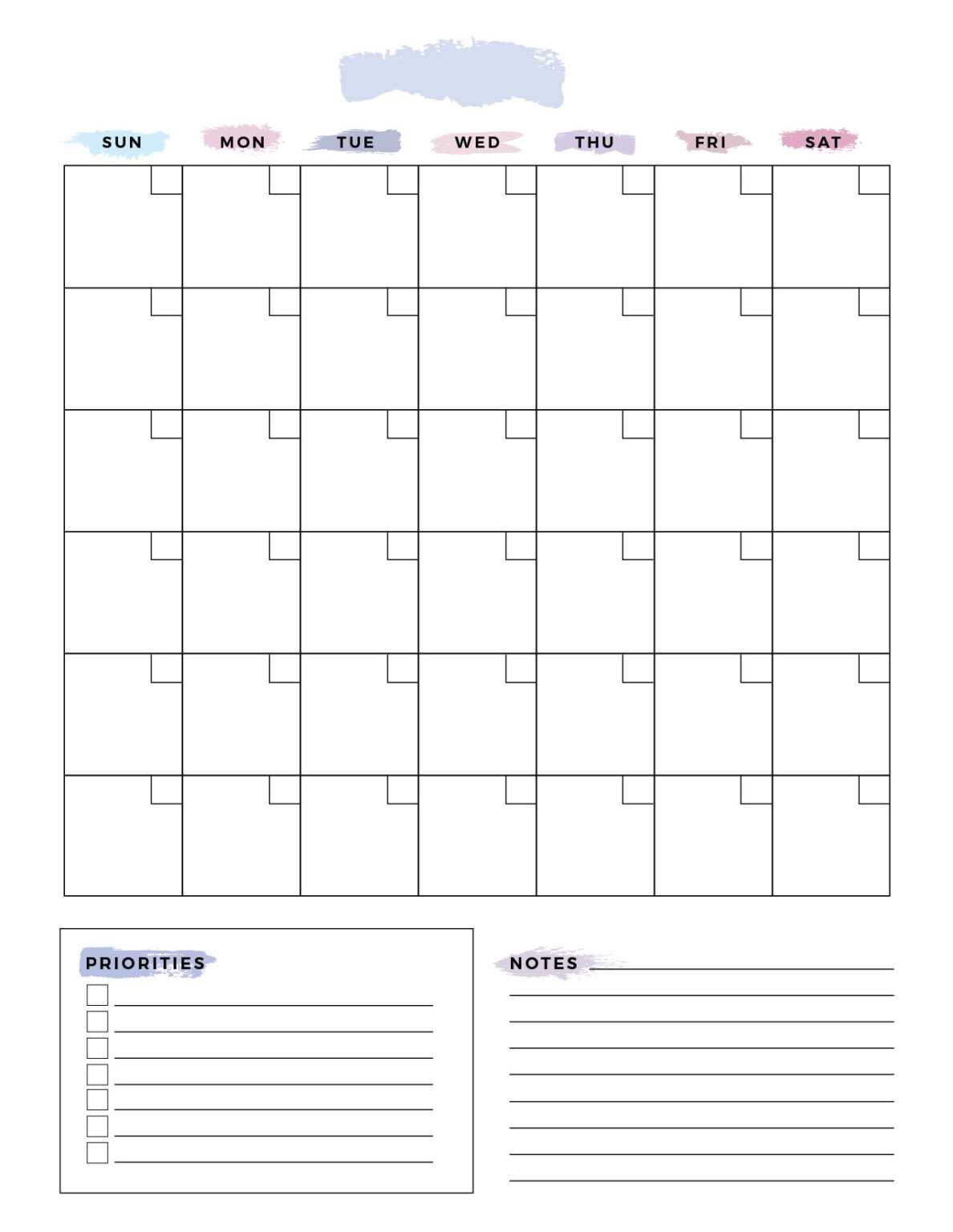 Printable Blank Calendar Templates – World Of Printables Intended For ...