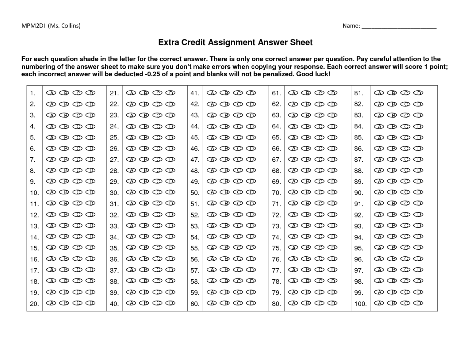 Printable Quotes Movie Answersheet