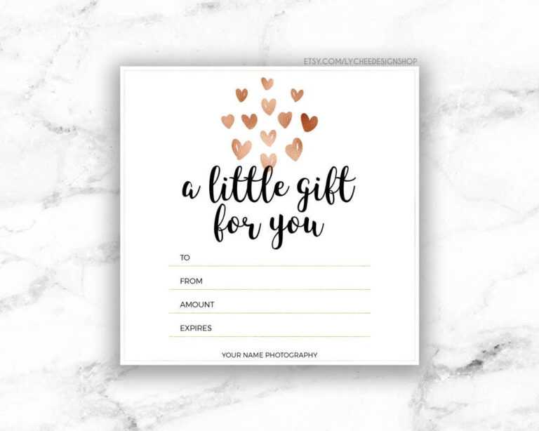 Printable Rose Gold Hearts Gift Certificate template Editable Gift Card ...