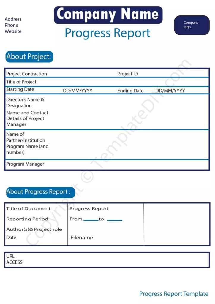 Progress Report Template Blank Printable [PDF, Excel & Word] In Summer ...