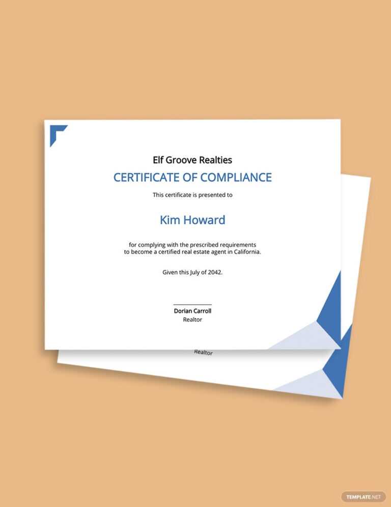 Certificate Of Compliance Template – Rebeccachulew.com