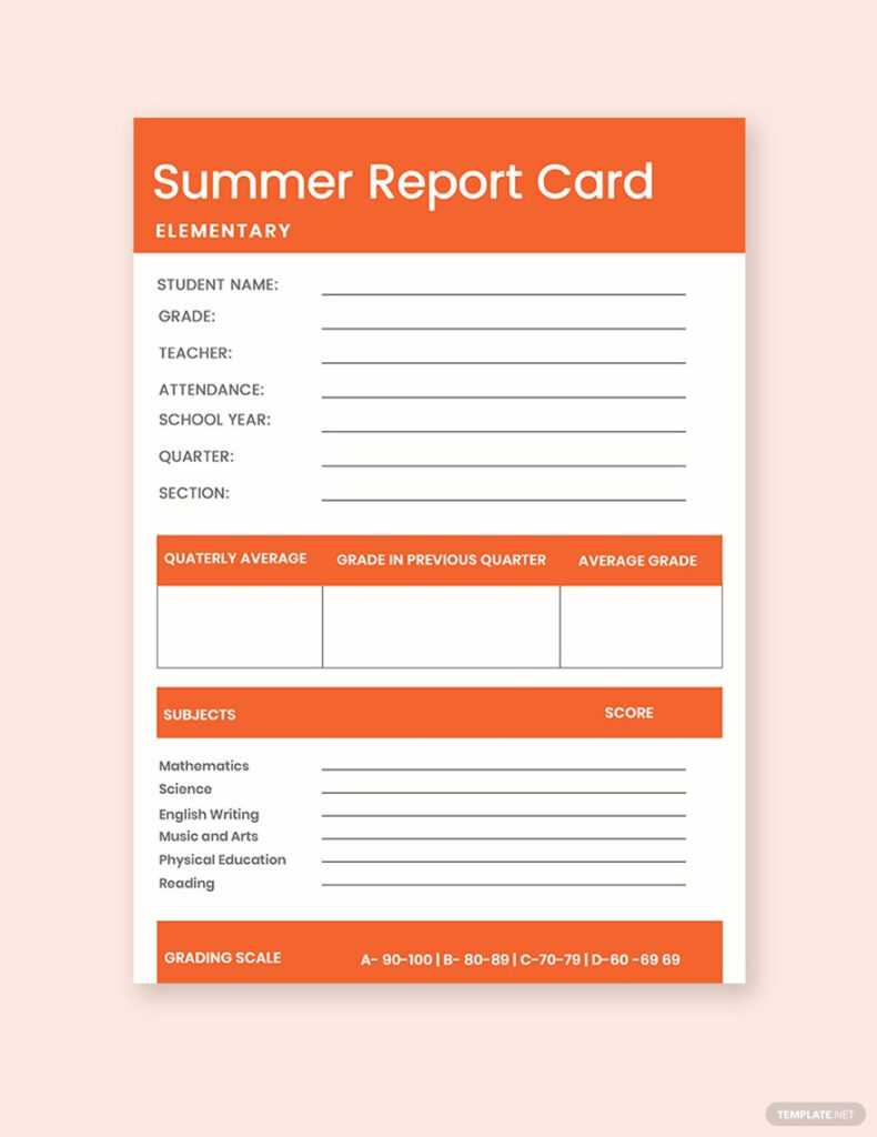 Report Card Format Template – Rebeccachulew.com