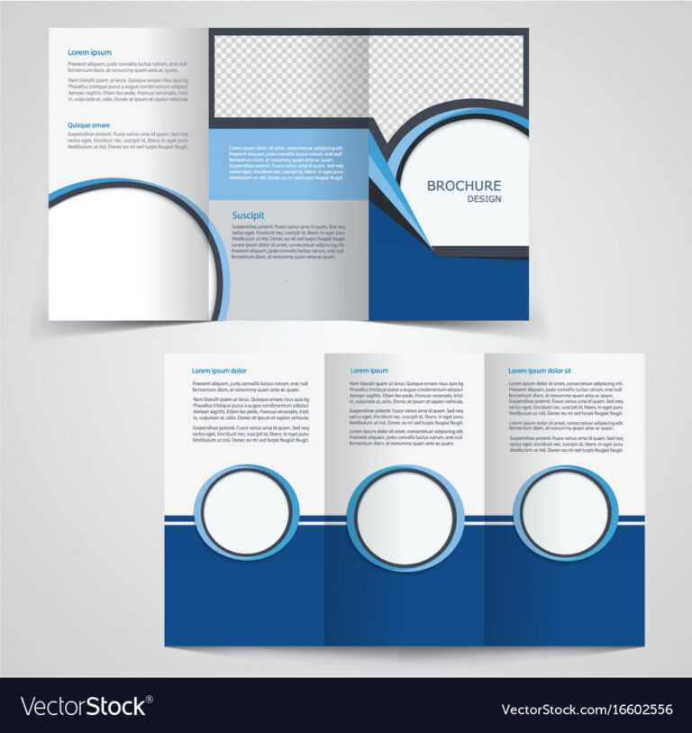 Tri Fold Business Brochure Template Two Sided Vector Image Intended For ...